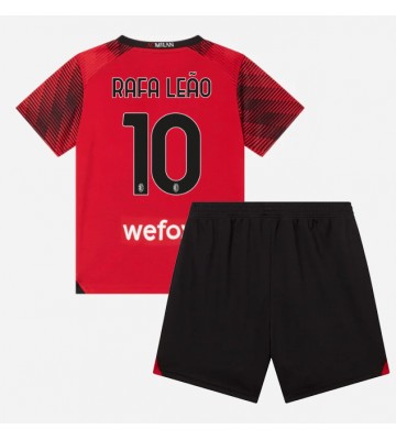 AC Milan Rafael Leao #10 Koszulka Podstawowych Dziecięca 2023-24 Krótki Rękaw (+ Krótkie spodenki)